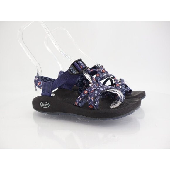 Chaco Women ZX/2 Sandal Sz 6 Outdoor Hike Black Floral Strappy Thong Adjustable - Picture 1 of 14